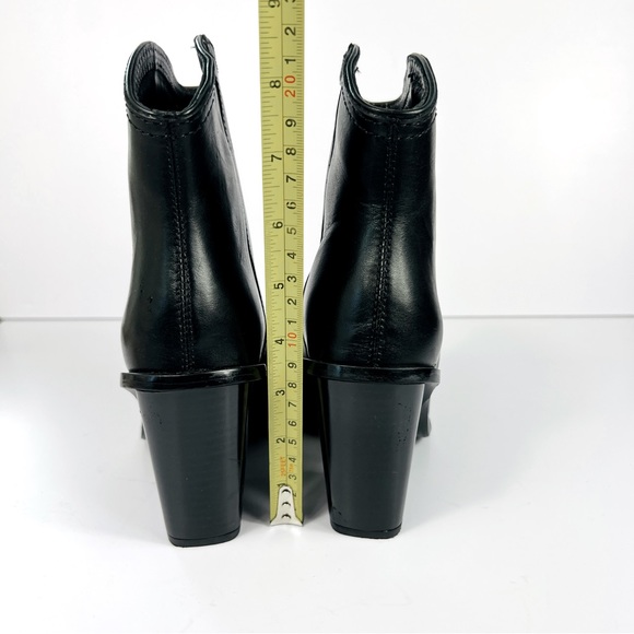 Great Condition! Zara Black Leather Block Heel Ankle Boots 6 (36) - Picture 10 of 10